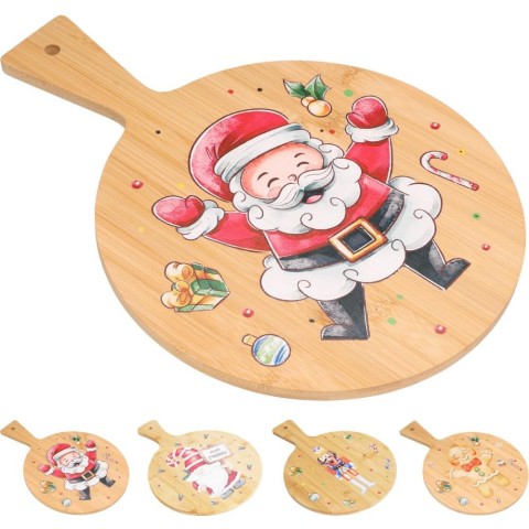 TAGLIERE BAMBU NATALE 25CM 4AS